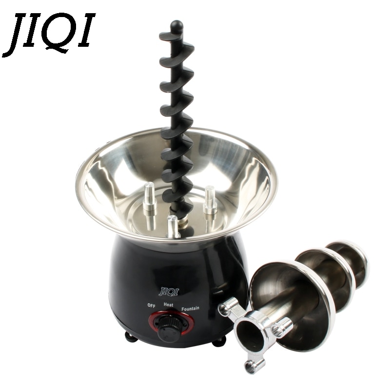 JIQI Mini Triple fuente de Chocolate Fondue evento boda niños cumpleaños casa Navidad cascada máquina