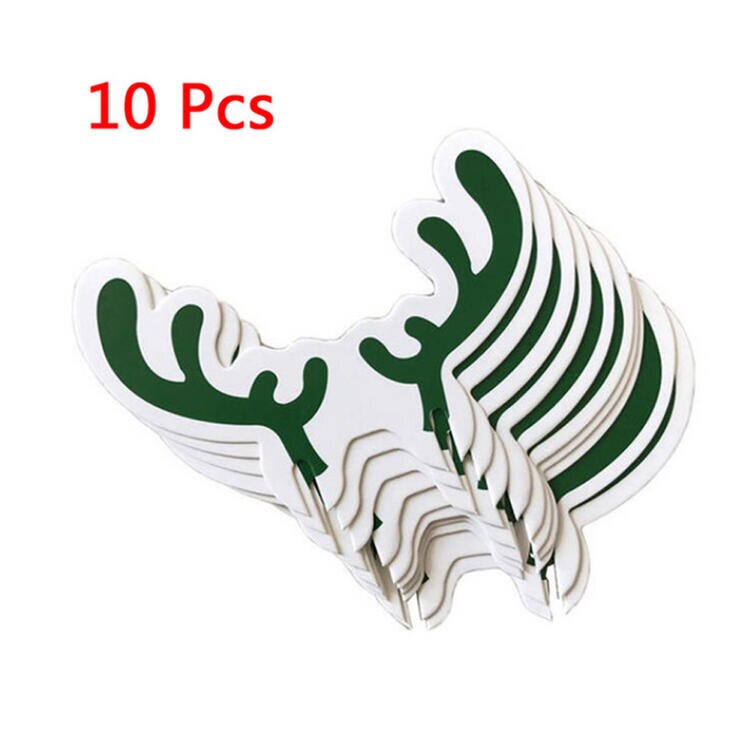 10 Stks/partij Mini Kerstversiering Hoeden Champagne Glas Decor Thuis Party Tafel Ornament Jaar: Green Antlers