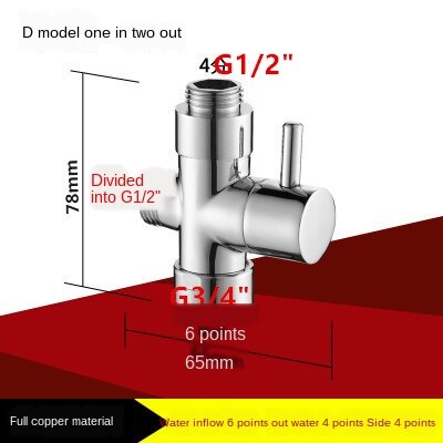 DWZ 3/4 &quot;1/2&quot; BSP Starre Steigleitung 3-wege-umschaltventil für handheld dusche kopf oder Schlecht klopfen wasserhahn schalter Auslauf: Lavendel