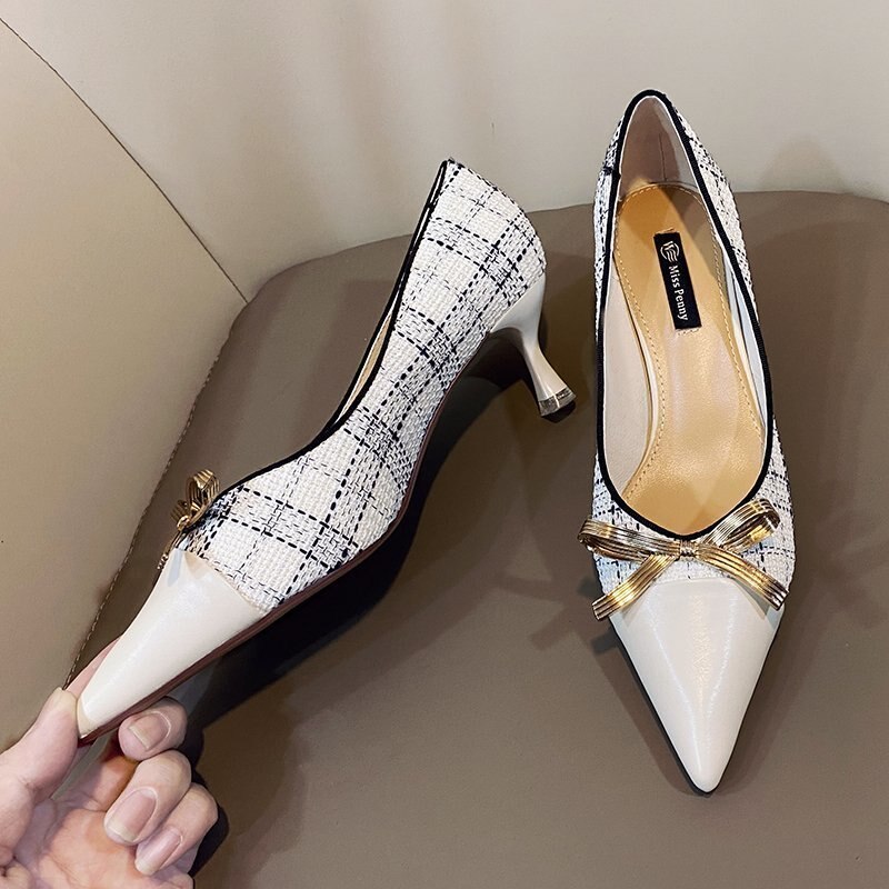 Moda borboleta mulher sapatos único stiletto apontou boca rasa 2021 primavera e verão novo designer de luxo sapatos femininos