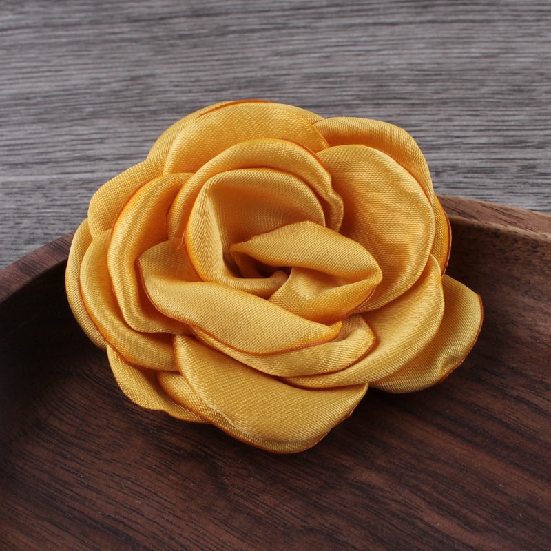 Flores de satén quemadas para el cabello, accesorios para el cabello, flores de tela Floral asadas para ramo de bodas, diademas de 10 piezas y 6CM: Castaño