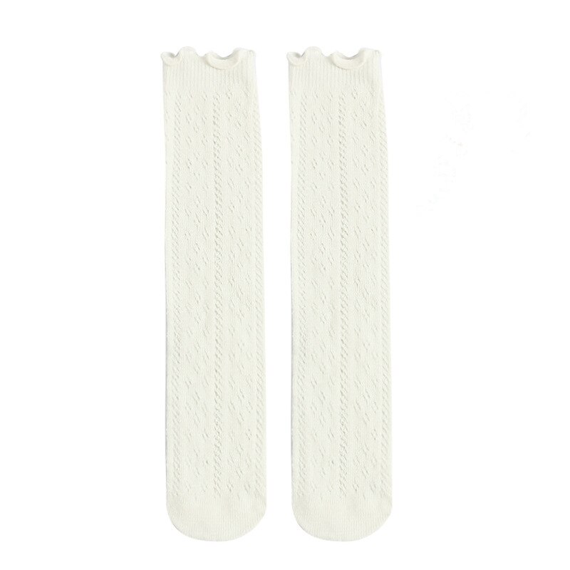 Leuke Kinderen Kniehoge Sokken Zomer Hollow Out Unisex Kids Dunne Sokken Katoen Mesh Sok Baby Meisjes Jongens Out baby Socken: White