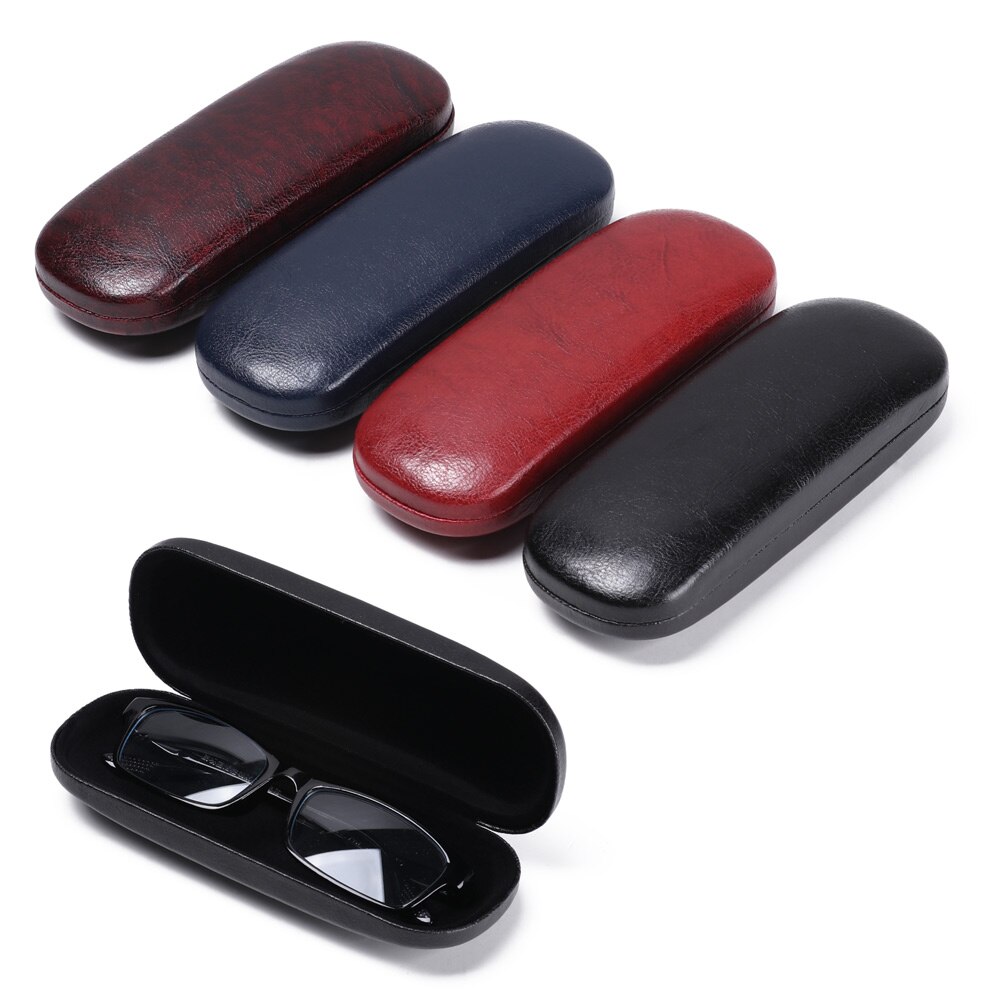 Menn kvinner skinnbrille etui unisex vanntett hardt ramme brille etui lesebriller boks svart brillevesker