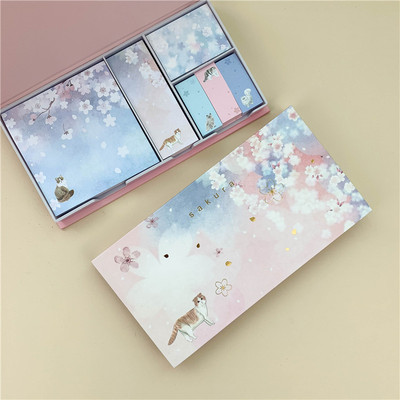 Creatieve leuke doos mode memo sticker Sticky Notes doos verpakt bericht paster