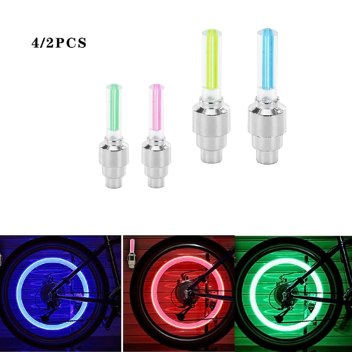 Fietsverlichting Led Cover Band Wiel Valve Stopper Fiets Flash Light Mountain Racefiets Fiets Wiel Verlichting Led Neon lamp