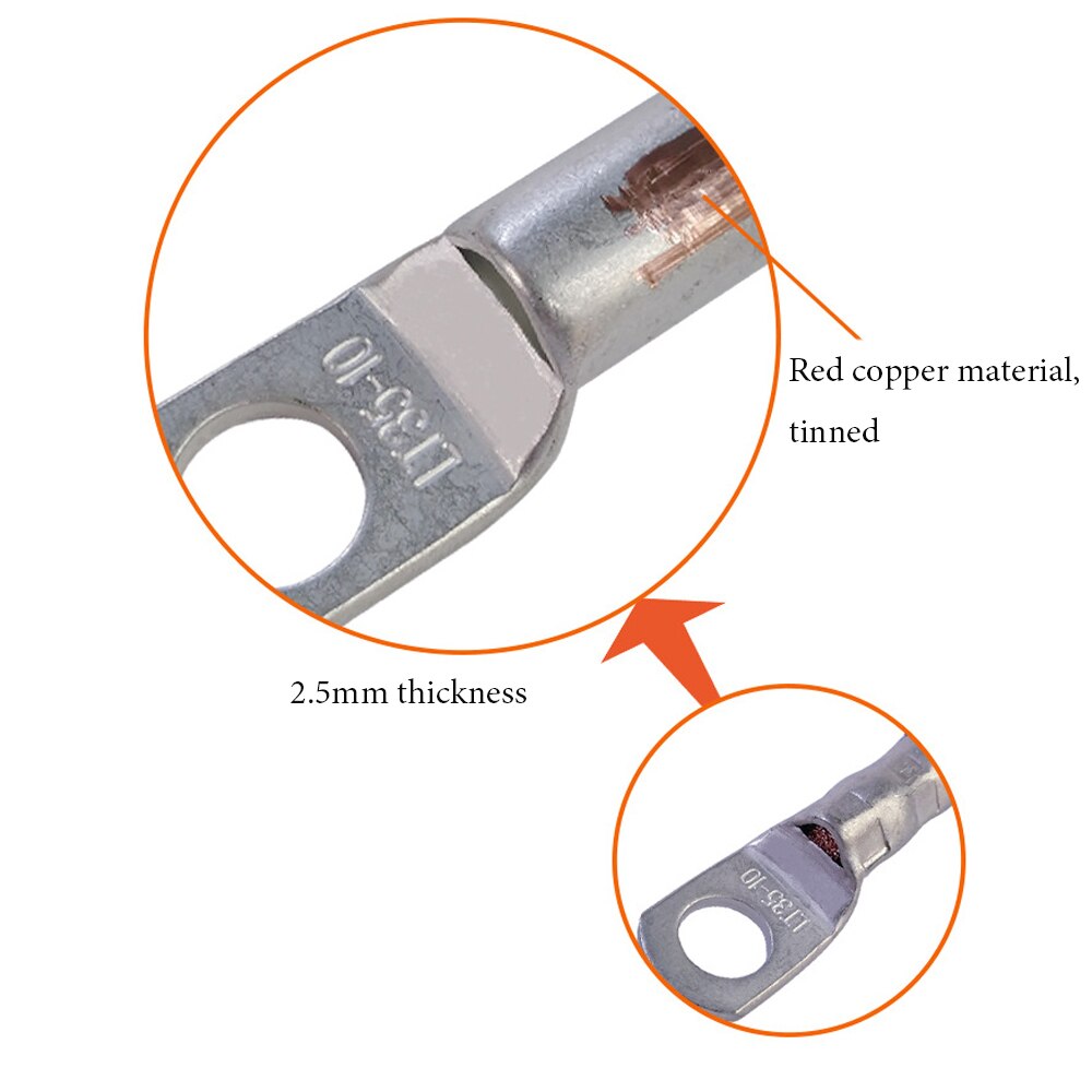 Jtron bilbatteribryter kabelkontakt 35 mm² batteripol terminal skjøteledning ren kobberkabel