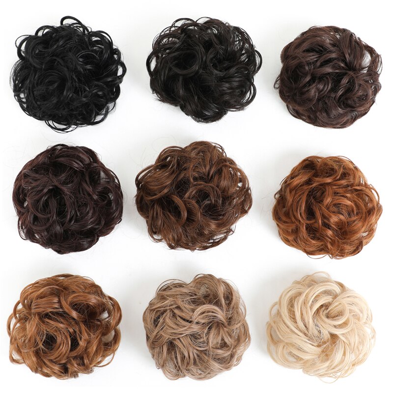 Extensiones de moño sintético de estrella Rosa, rizadas y desordenadas, extensión de pelo para boda, moño para mujeres y niños
