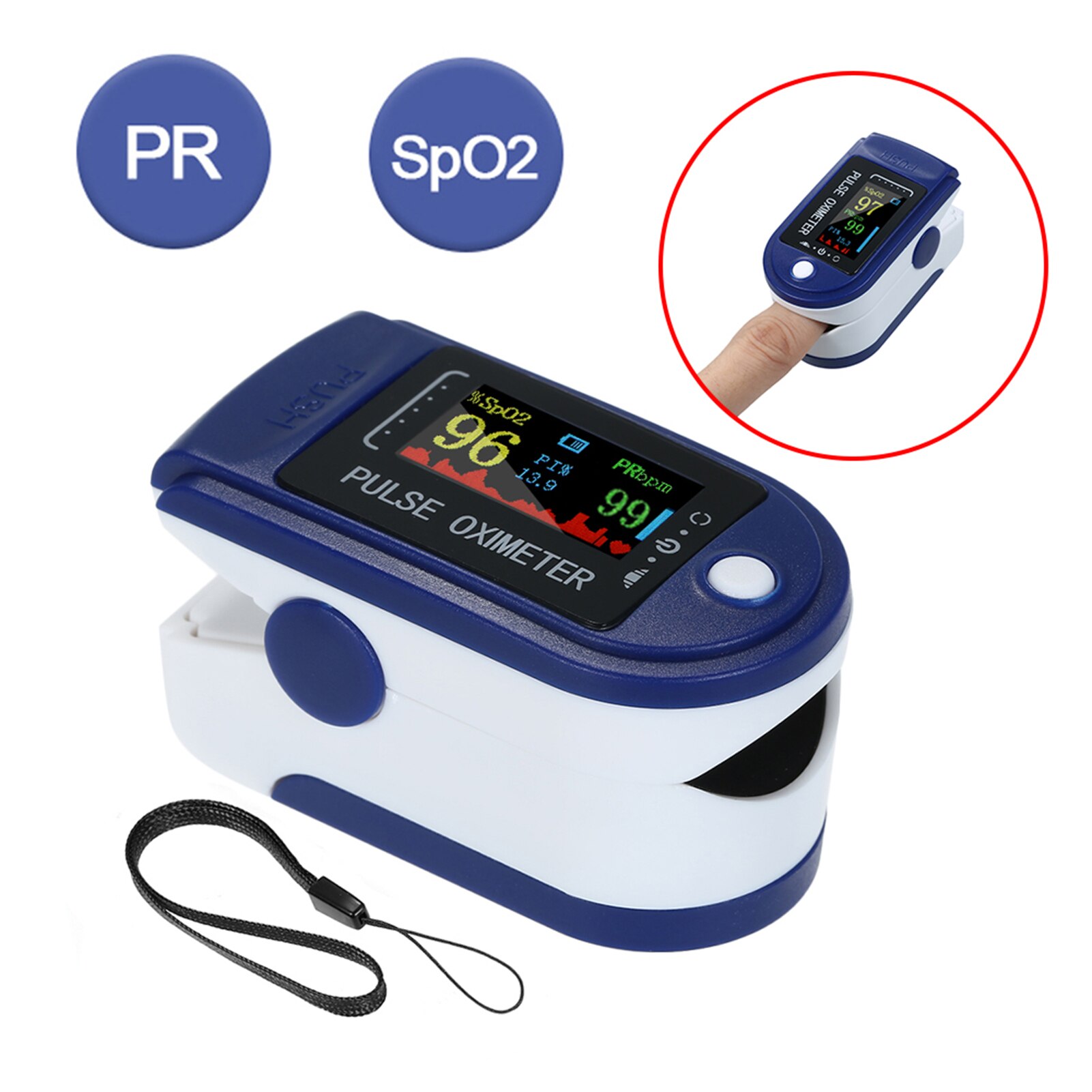 Digital Finger Pulse Oximeter Blood Oxygen Monitor Oxygen Saturation Monitor OLED Display without Battery MINI Oximetro