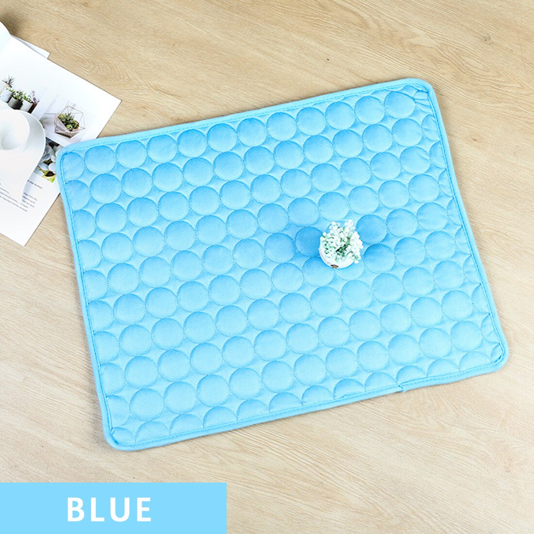 Dog Mat Cooling Summer Pad Mat For Dogs Cat Blanket Sofa Breathable Pet Dog Bed Summer Washable for Cat/ Dog/ Puppies/ Kittens: Blue / S  50x40cm