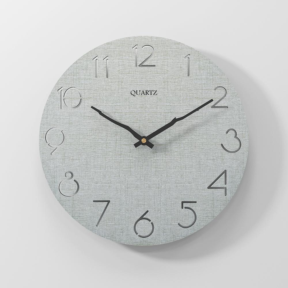 Horloge murale en bois 12 pouces | Montre de salon, nordique moderne, horloge de cuisine 3D, montre murale creuse, décoration de maison: 3