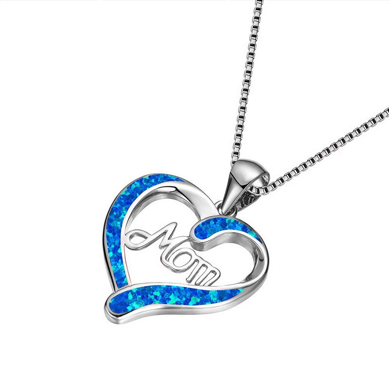 Mother's day necklace, women's jewelry, children's jewelry, mom letter heart pendant necklace, personality, creative mothers' day family jewelry