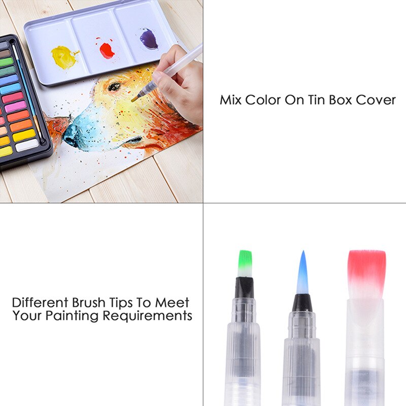 Professionelle Feste Aquarell Malen Set 36 Farben Kunst Set Mit Wasser Pinsel Stift Aquarell Malerei Pigment A2001-5