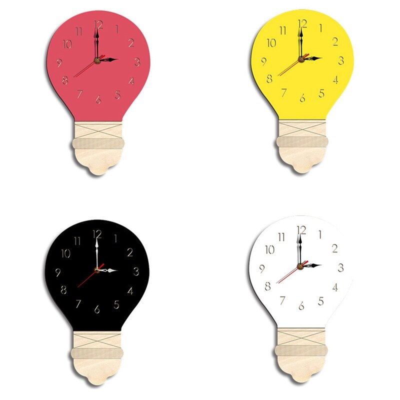 Room Decoration Digital Clock Nordic Style Light Bulb Wall Clock Home Life Mute Clock