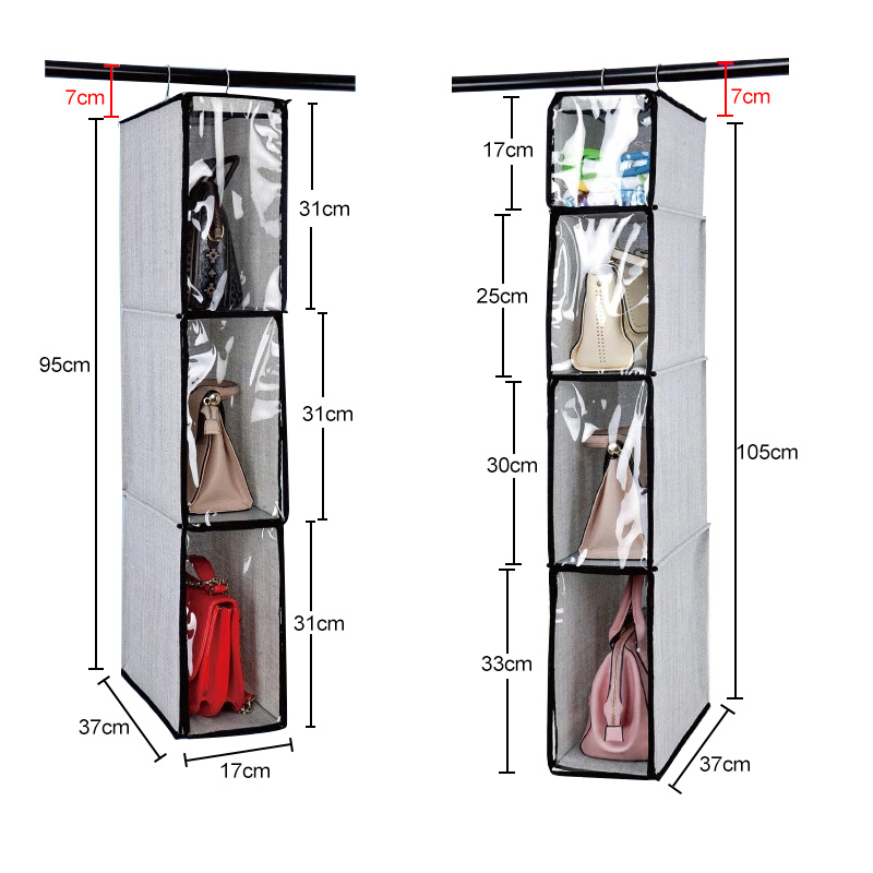 Handbag Hanging Organizer Closet Organizer Women Handbag Storage Holder Dust Proof Handbags Storage Bag Wardrobe Organizer