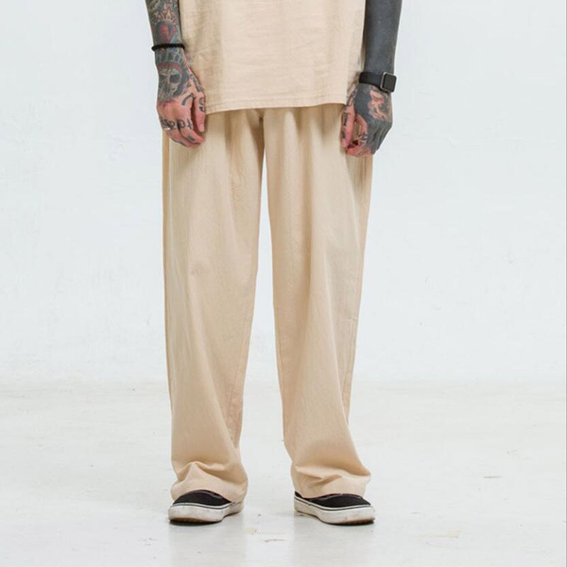 Autumn Summer Plus size pants men 5XL 6XL 7XL 8XL 9XL 200KG Cotton linen large size trousers men 5 colors