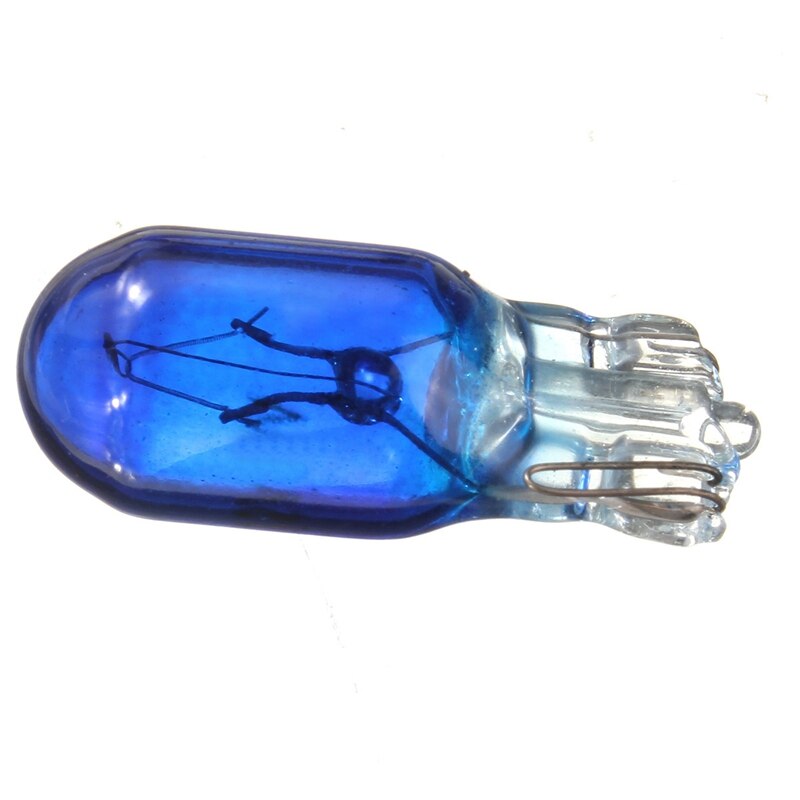 10pcs/lot 168 194 5000K 5W Blue Halogen Globe Front Parking Light Headlight Bulb Glass Wedge Base DC 12V Support