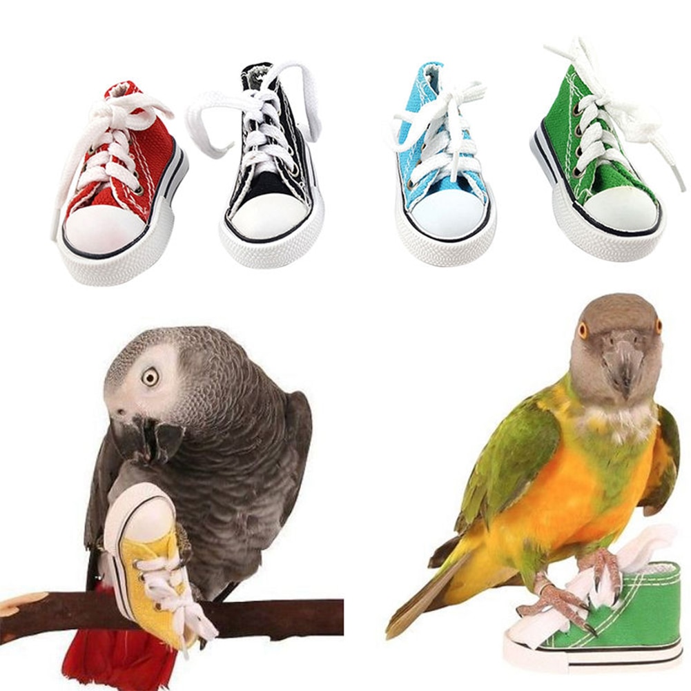 Mini Leinwand Schuhe Papagei Vogel Spielzeug Haustier Vogel Schuh KäFeige Dekoration Stehend Klettern Spielzeug Papagei Vogel KäFeige Haustier Schuhe Papagei spielzeug