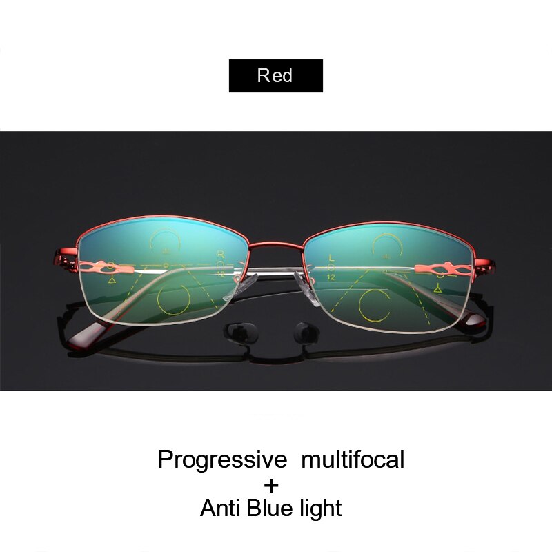 BLMUSA Titanium Progressive Multifocal Reading Glasses Men Anti Blue Light Glasses Women Eyewear For Elderly Blue Light Readers