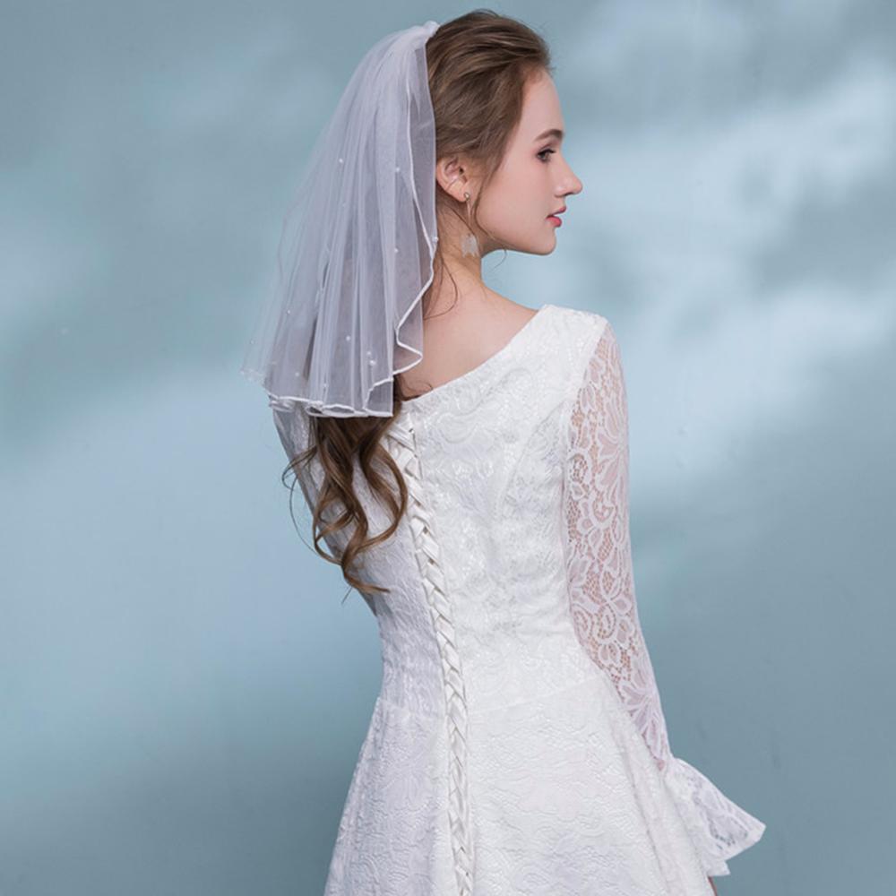 Wedding Veil Simple Tulle White Ivory Single Layers Bridal Veil Short Girls Veils Cheap Bride Accessories