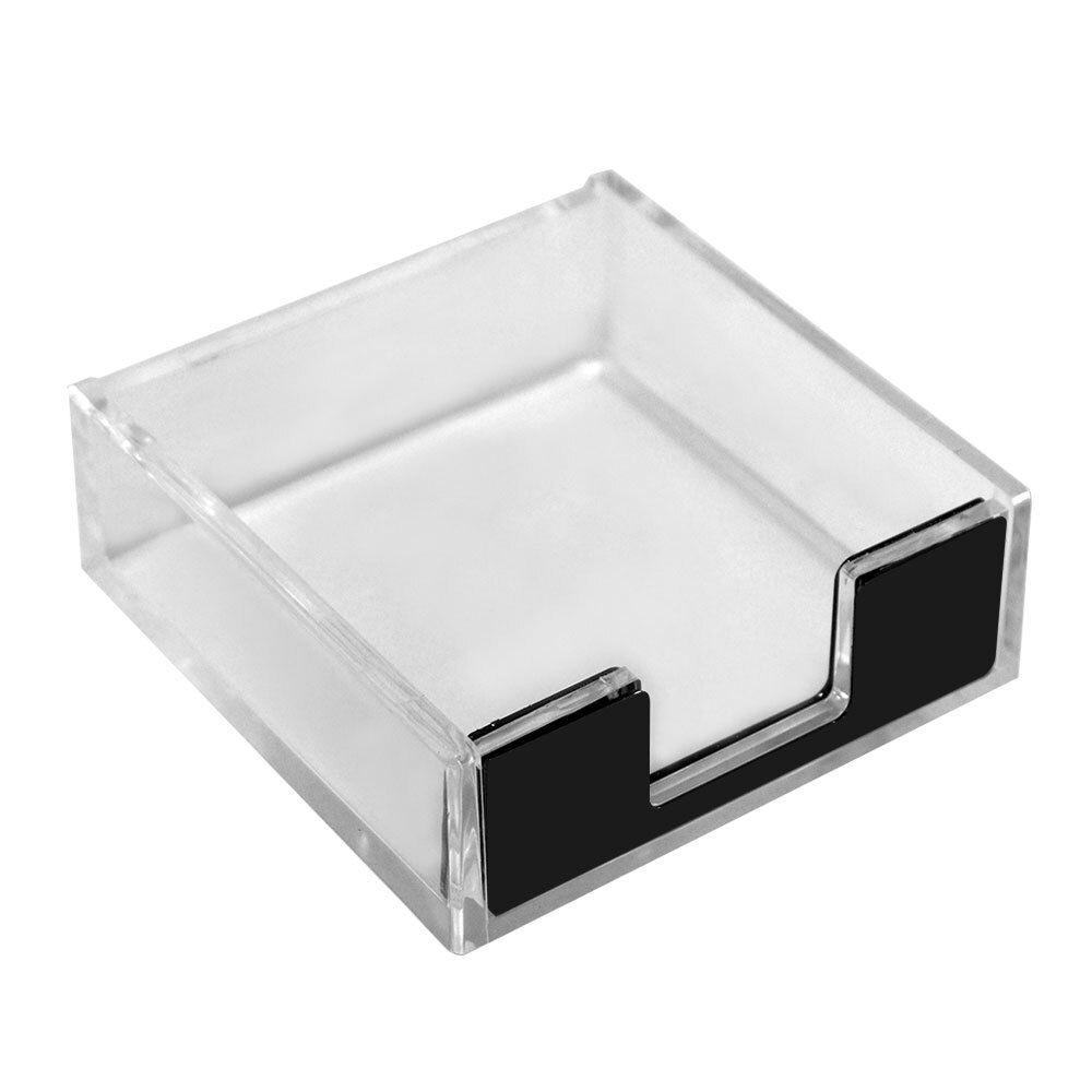 Acrylic Clear Sticky Notes Memo Pad Holder Cards Dispenser Clear Desk Silver Office Supplies Cute Notepad Holder: Black Color