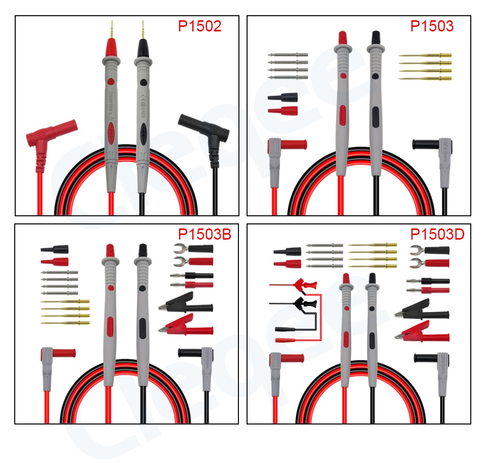 Cleqee Multimeter probes replaceable needles test leads kits probes for digital multimeter feelers for multimeter wire tips