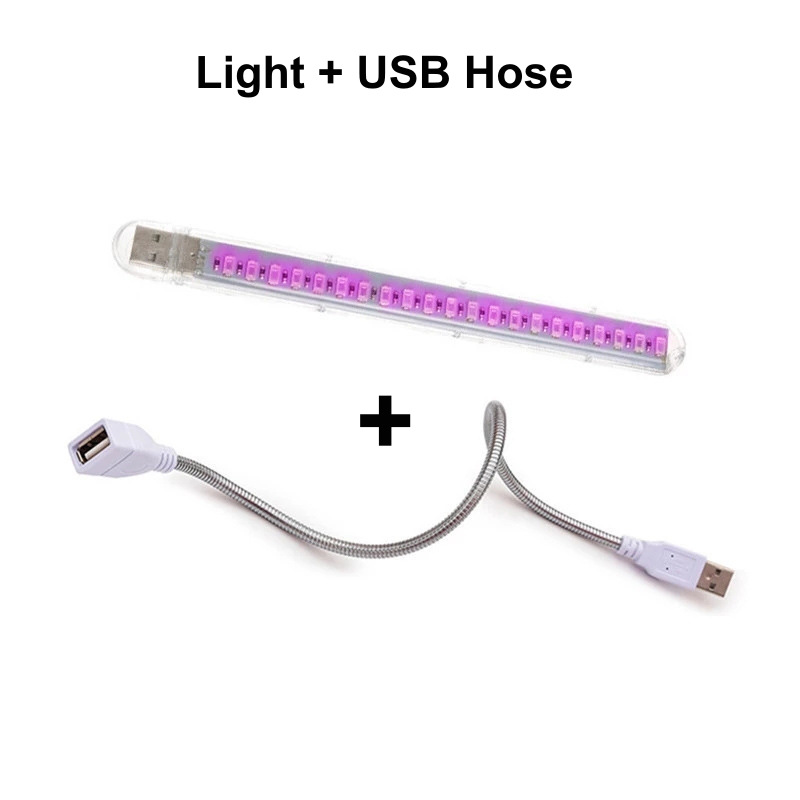 5v ledet fullspektret lampe plantevekstlys usb-lampe innendørs drivhus til planter blomster grønnsaker hydroponisk barlys: Foranderlig