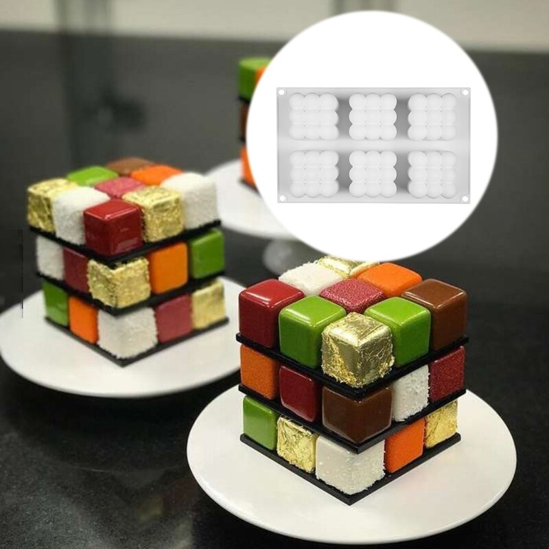 6 Holte Mousse Siliconen Mal 3D Cakevorm Chocolade Bakvorm Dessert Cake