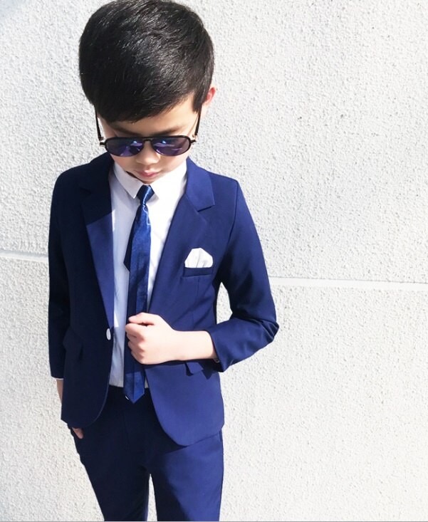 Boys Blazer Pants Set Formal Set Long Sleeve 5 Pieces Outfits 3-13 Years Boy's Wedding Suit Sets
