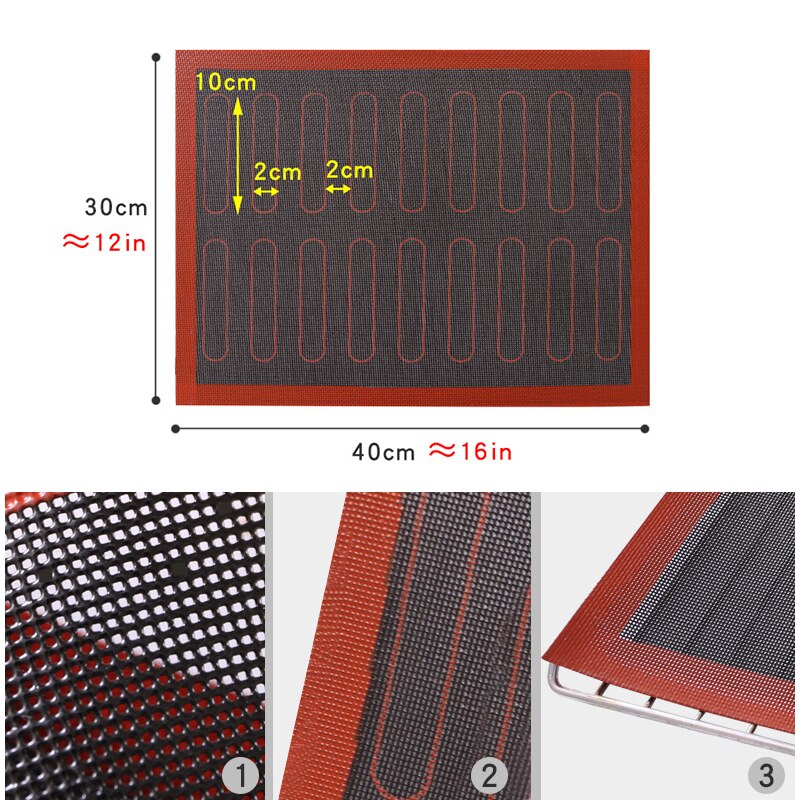 30x40cm Silicone Baking Mat Non-stick Eclair Puff Biscuit Bread Macaron Baking Liner Pad Pastry Tools Kitchen Gadget Set cozinha