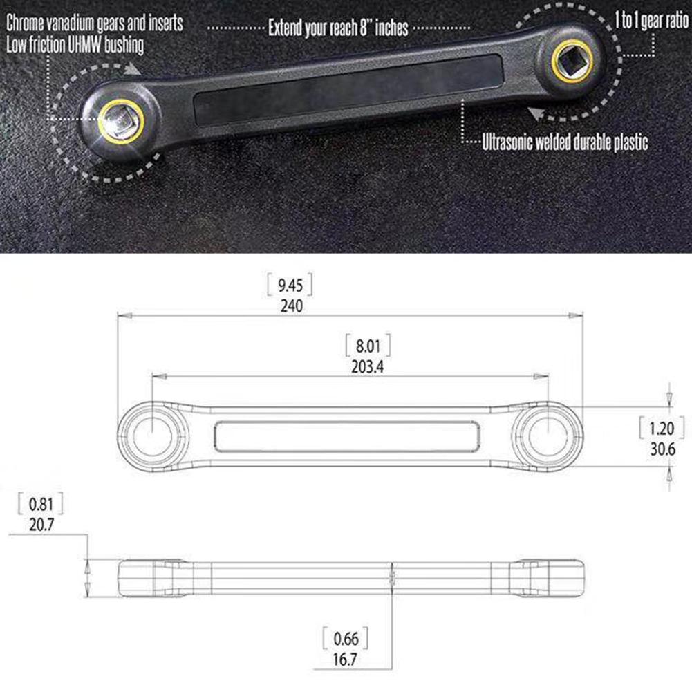 Llave de extensión Universal plegable herramienta de extensión multiusos para sujetadores cerrados para herramientas de reparación de automóviles