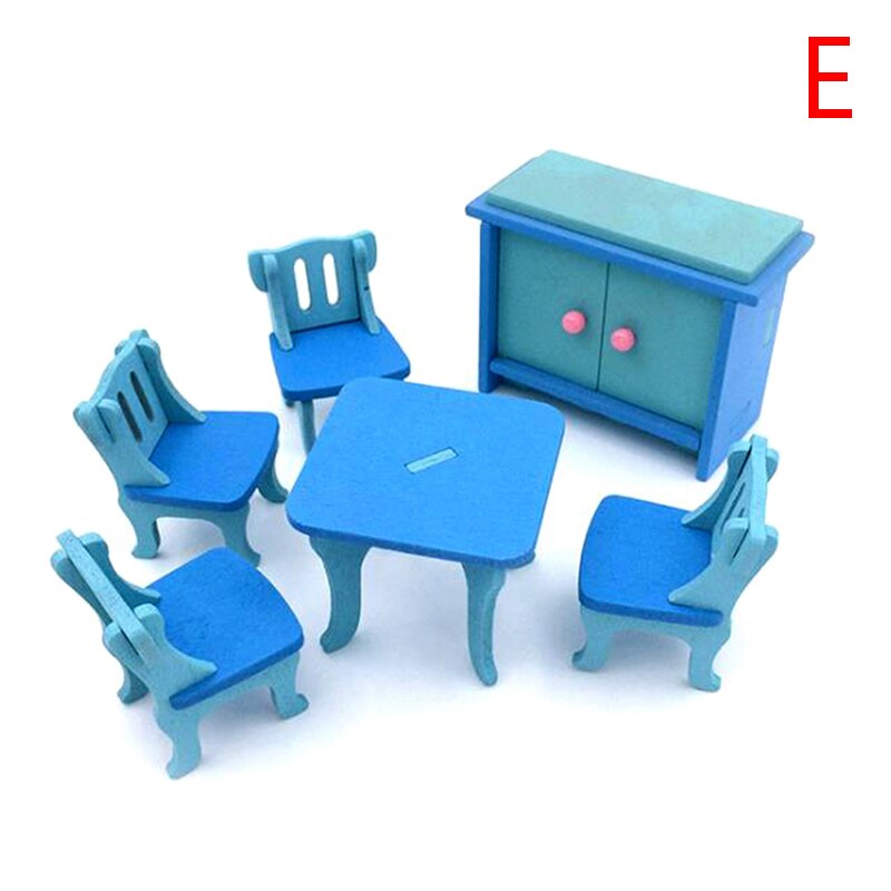 1:12 Dollhouse Miniature Furniture Wooden Bathroom Bedroom Restaurant Set For Dollhouse Decals: E