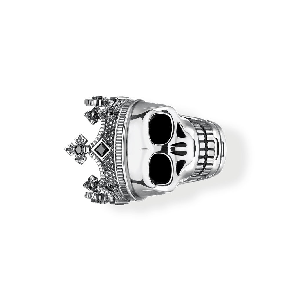 Koraliki Fleur-de-lis Lily Skull, 2019 Rebel Street Beads Pasuje do bransoletki Europa Naszyjnik Karma Charms Biżuteria Akcesoria: Black