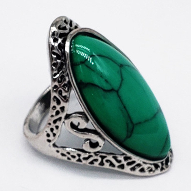 Ofertas Vintage Bohemian Style 6 Colors Oval Stone Finger Rings Jewelry for Women Engagement Wedding Bridal Size 6 -11: 9 / light brown