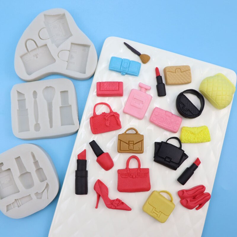 Make-up kwastentas mal fondant taart decoratie gereedschap siliconen mal suikerwerk chocolade bakgereedschap voor taarten gumpaste vorm