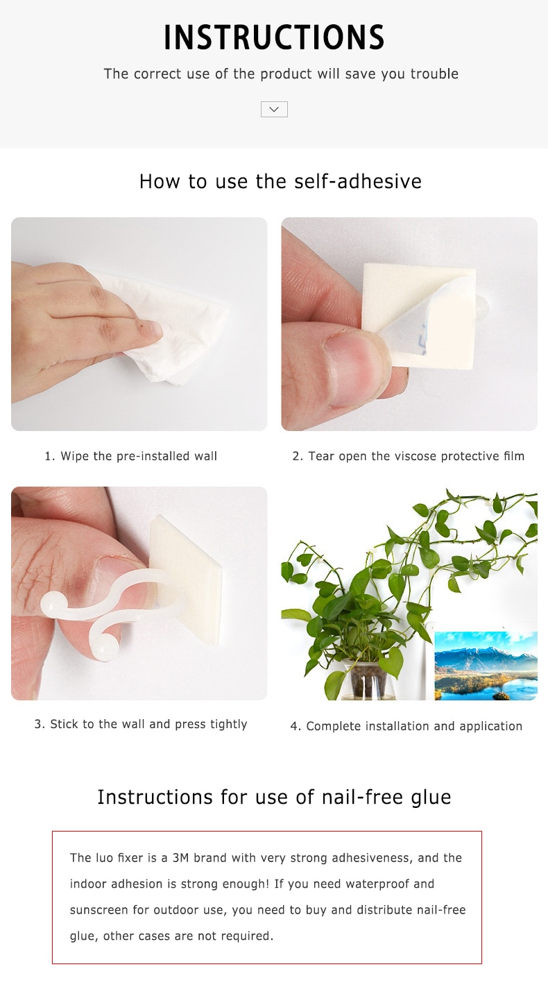 Pince murale collante pour plantes de jardinage | 20 pièces, pince murale Invisible pour vignes, fixation de vignes, support vigne pour décoration intérieure