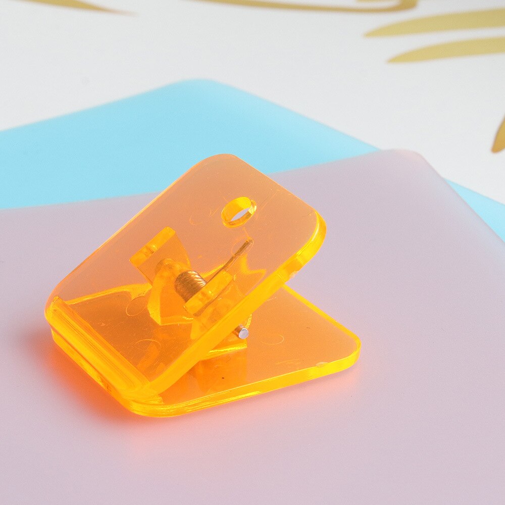 Clips de couture en plastique, 10 pièces, Clip d&#39;angle acrylique, reliure à longue queue pour fournitures de couture, Clip de chemise, pinces pour tissu: transpt orange 10pcs