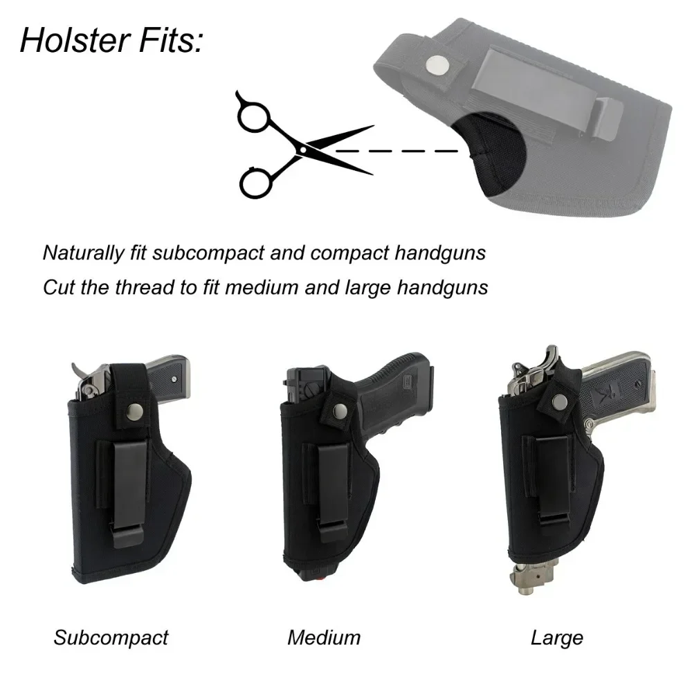 Holster Rechts Links OWB IWB Universeel voor Binnen Verborgen Draagholster voor G17 19 23 25 26 27 29 30 32 33 38 42 43 S&W M&P