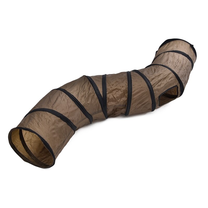 Free Ship Pet Funny Toy Foldable Pet Cat Tunnel Balls Play Tubes Balls Cat House Toys Puppy Ferrets Rabbit Play Dog Tunnel Tubes: WJ0313Brown