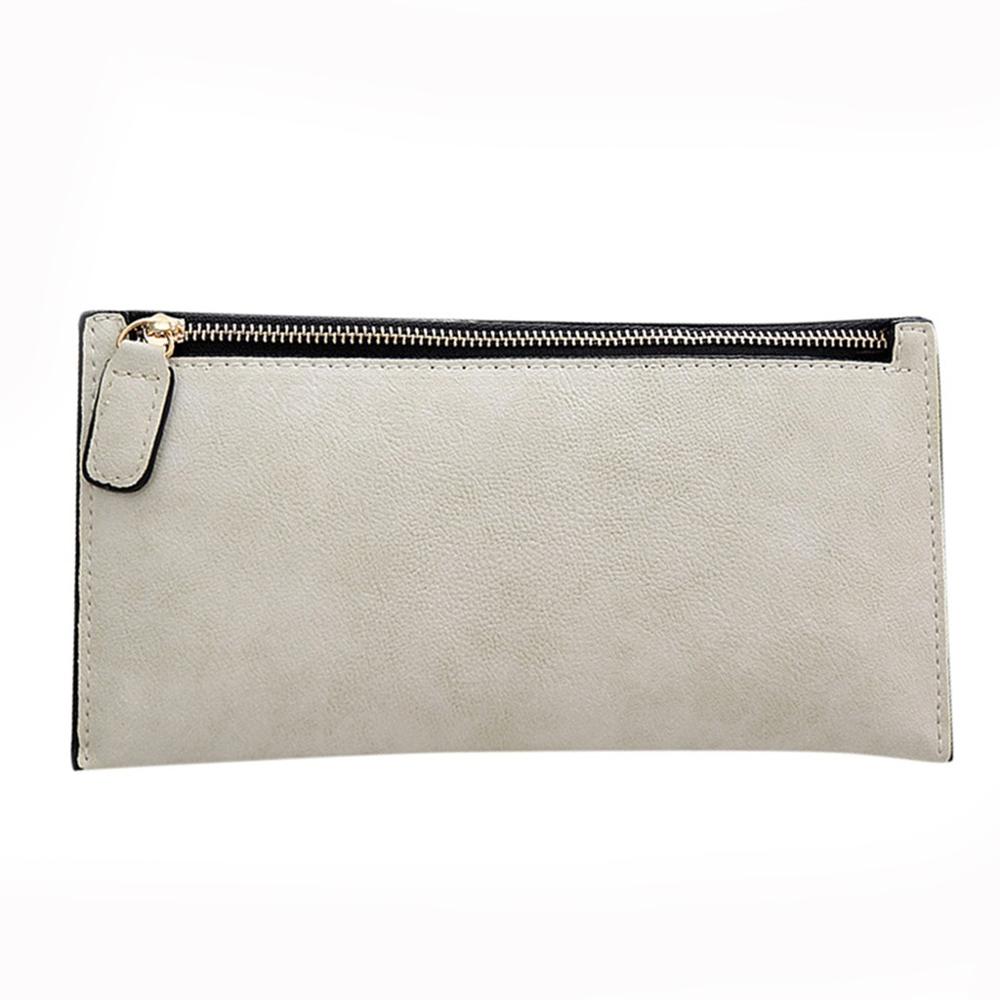 2020 nowych moda kobiet urząd dama poliuretanowa długa torebka sprzęgła zamek biznes etui z miejscem na karty dużej pojemności portfel кошелек: Beżowy