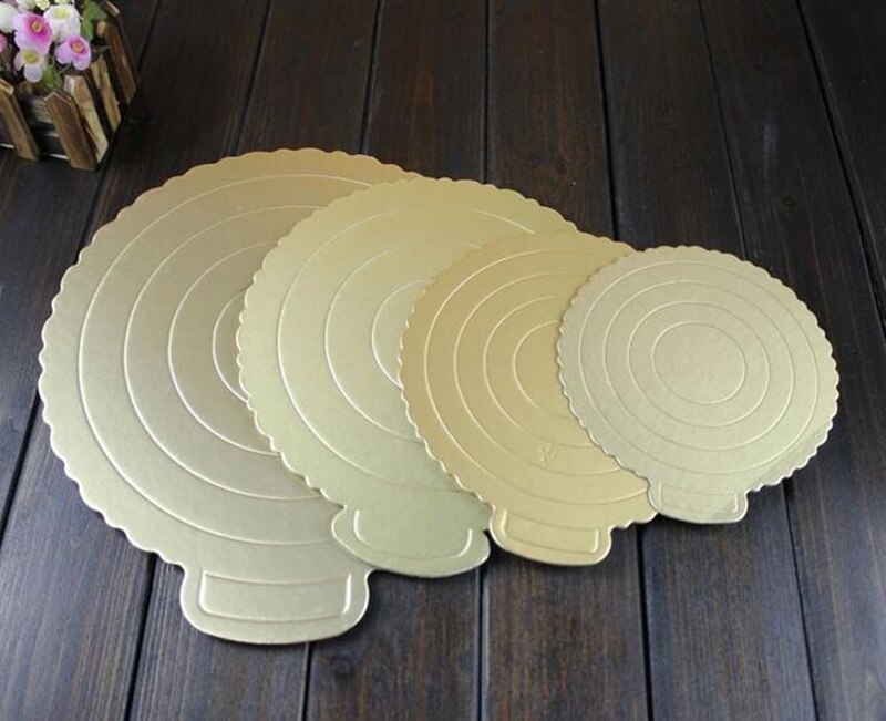 Mousse de tablas para tortas Base de papel para colocar magdalenas bandeja de oro pastel placa Base de papel pastel estera para hornear decoraciones de la torta pastel de herramienta