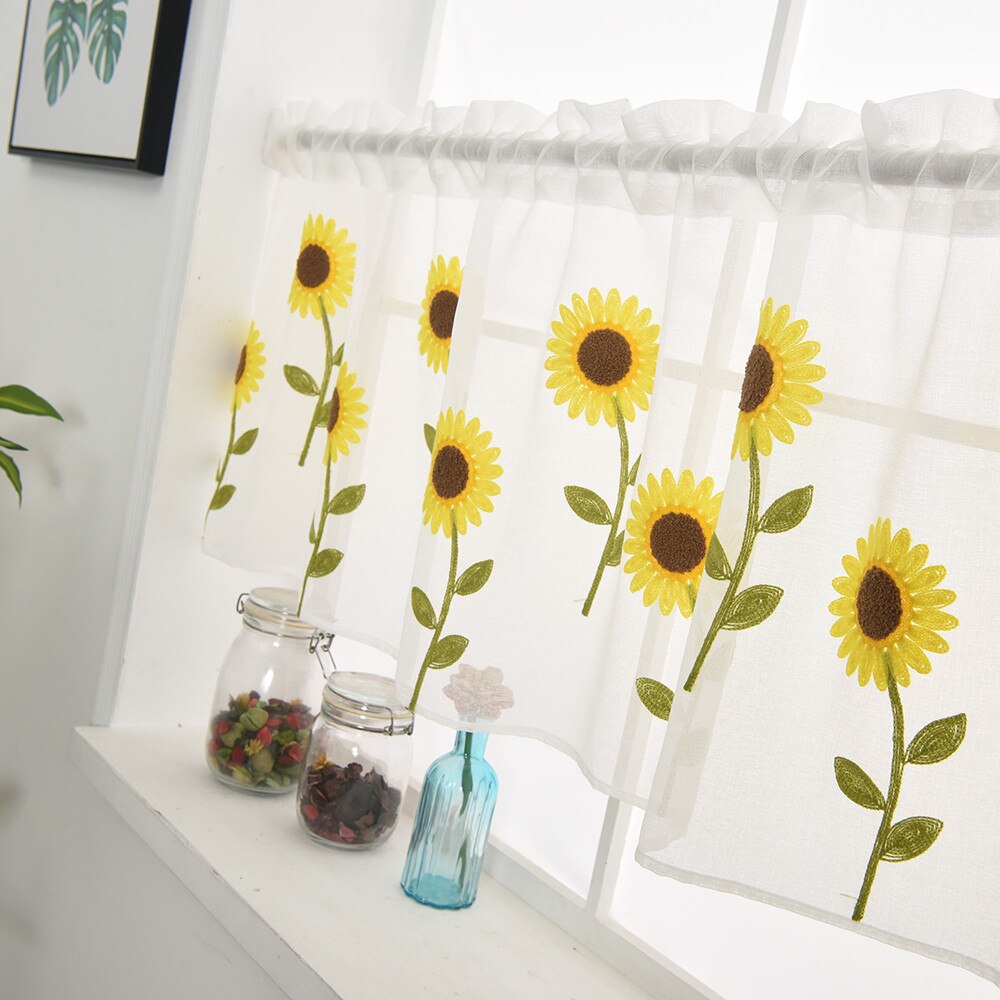 yarn curtain tulle curtains for windows for the living room kitchen modern window treatments voile curtain Drape Valance SD
