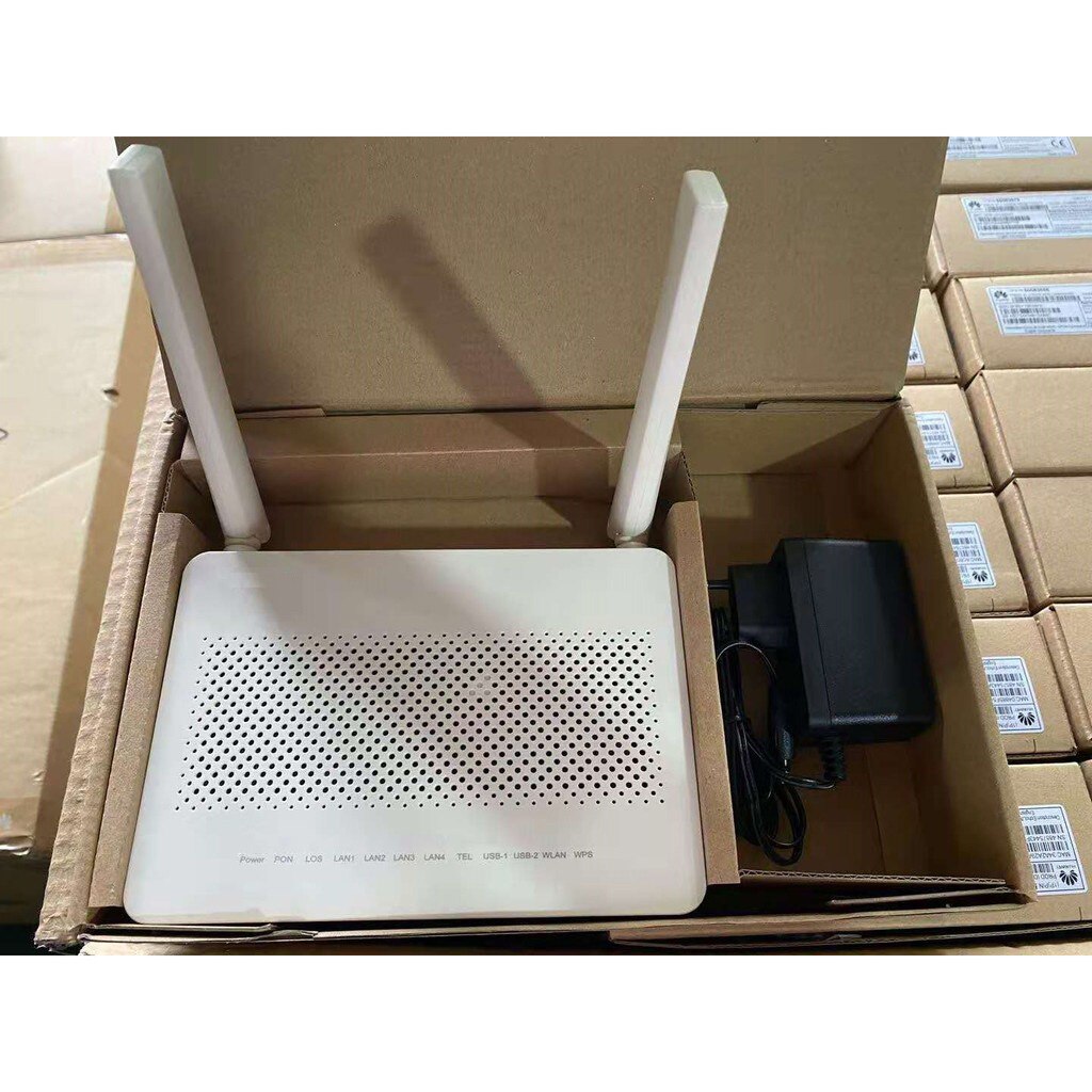 Gpon onu liten storlek echolife  eg8141 a 5 1ge+ 3fe+ 1 usb + 1 tel+ wifi 5 dbi antenn engelsk firmware modem