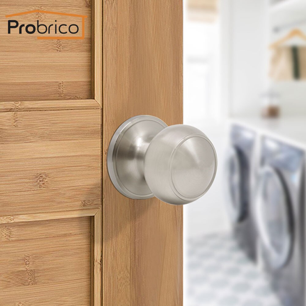 Probrico Interior Door Knobs Rotation Locks stainless steel door Handles with latch for Aisle Living Room Keyless passage lock