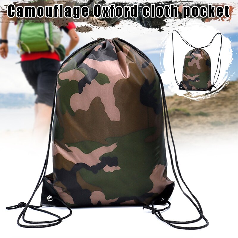 ZYWLBXMH Camouflage sac à cordon Oxford tissu sac de rangement homme voyage sac d'emballage Sport sac de plein air nécessités quotidiennes sac