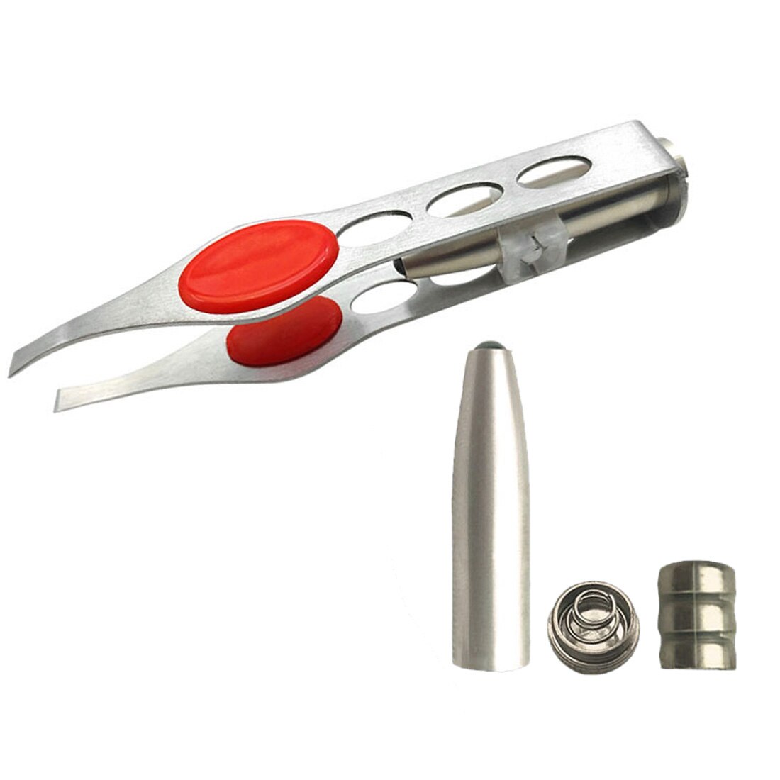 Four-hole LED Light Stainless Steel Eyebrow Tweezers Eyebrow Clip/Hair Removal Tweezer/ Face Hair Remover