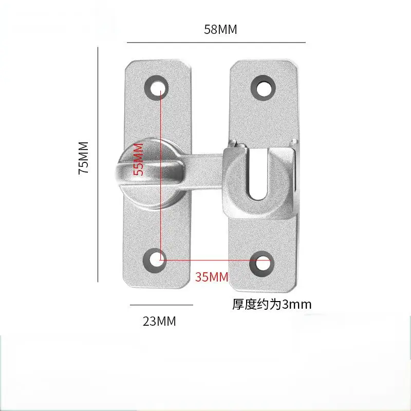 Aluminum Alloy Flip Gate Latch Lock for Outdoor Wooden Fence / Swing Heavy Duty Aluminum Alloy Door Latch No-Punch Door Bolt: Orange