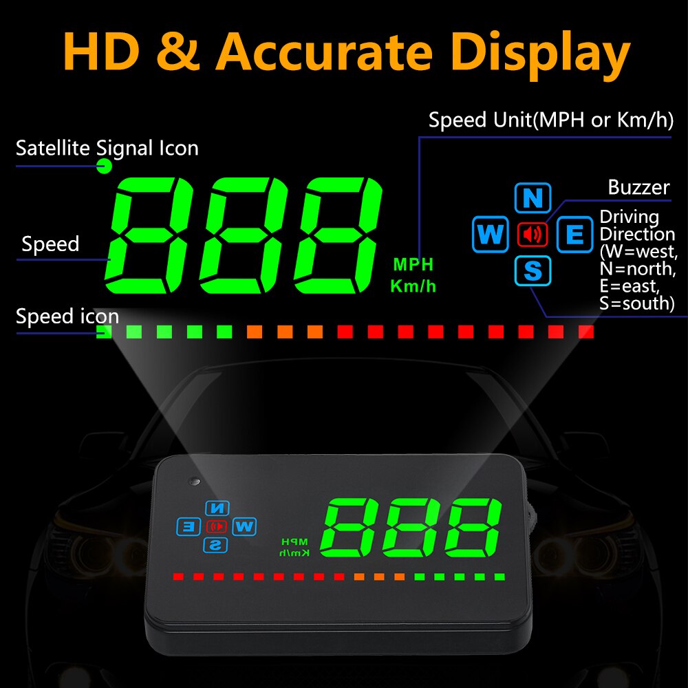 HUD A2 display head up display gps Digital Car Speedometer Auto Windshield Project Speedometer GPS hud head up display cars