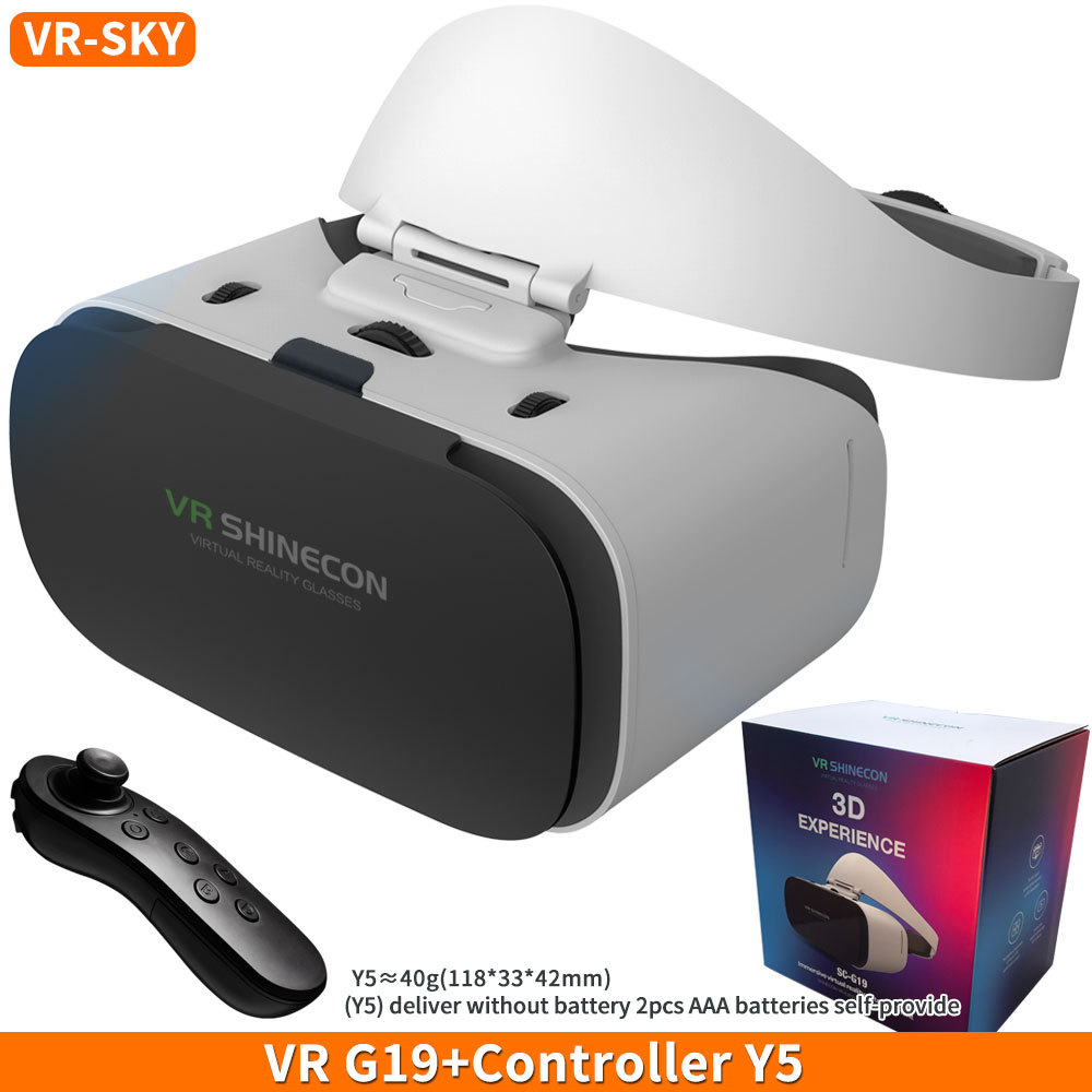 Virtual reality 3d vr-bril shinecon  g19 vr- bril google cardboard-headset virtuele bril voor ios android-smartphone: Blauw