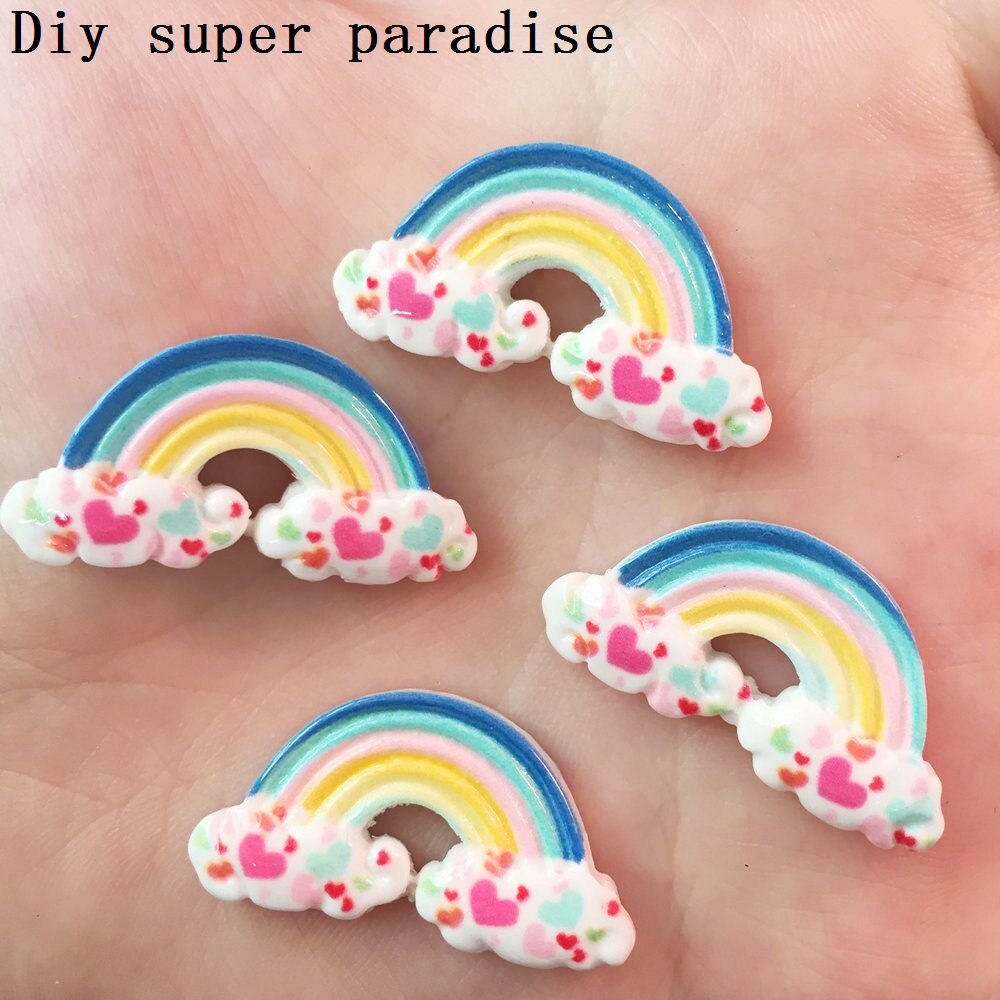DIY 10 Pcs Resin variety Rainbow Flatback stone child Manual works DIY scrapbook R31
