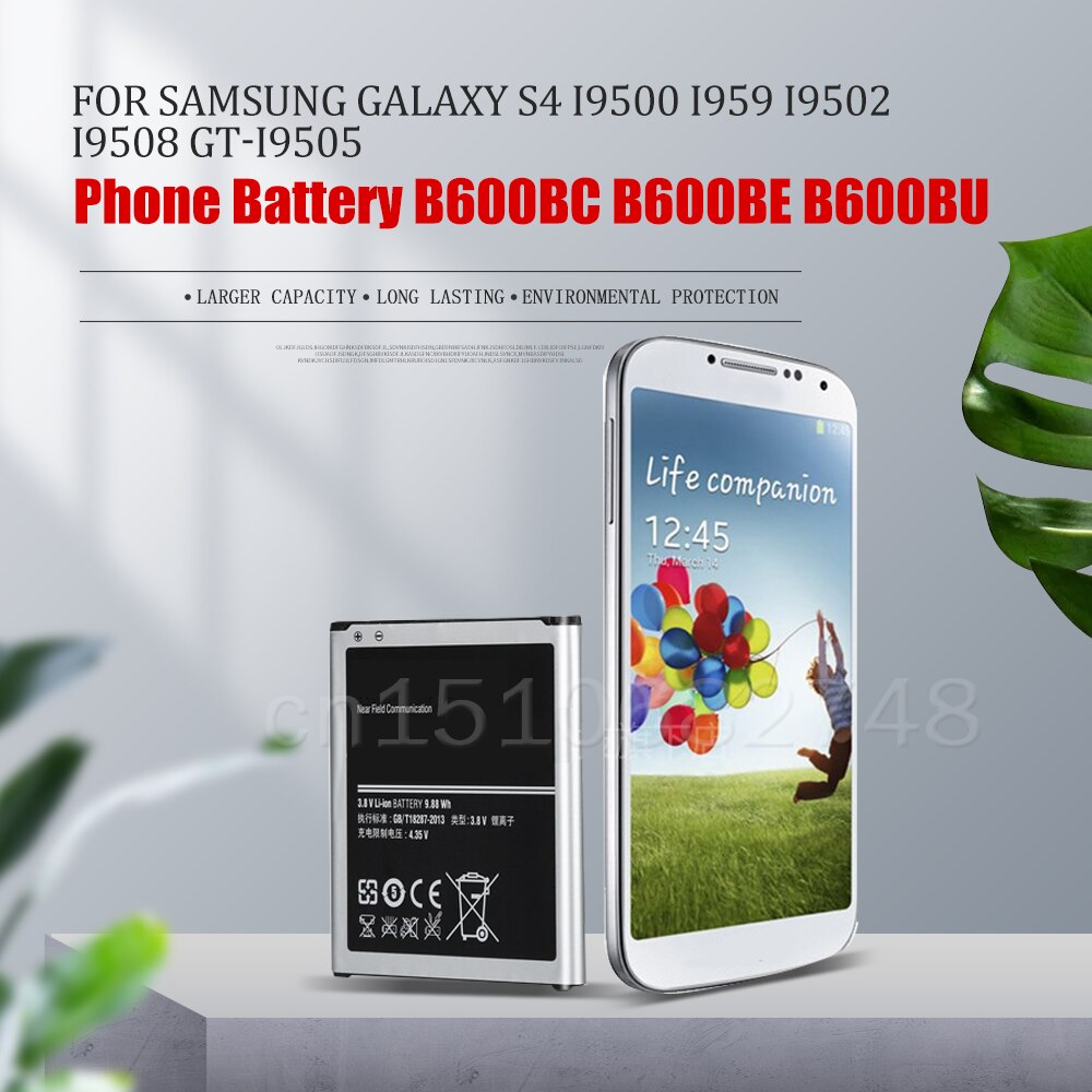 B600BC B600BE B600BU para Samsung Galaxy para Galaxy S4 I9500 I959 I9502 I9508 GT-I9505 I9506 2600mAh reemplazo de la batería del teléfono